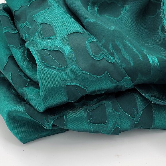 Vtg 90s Victoria Secret  Gold Label Jacquard Emerald Green Floral Sheer Teddy - Picture 8 of 15